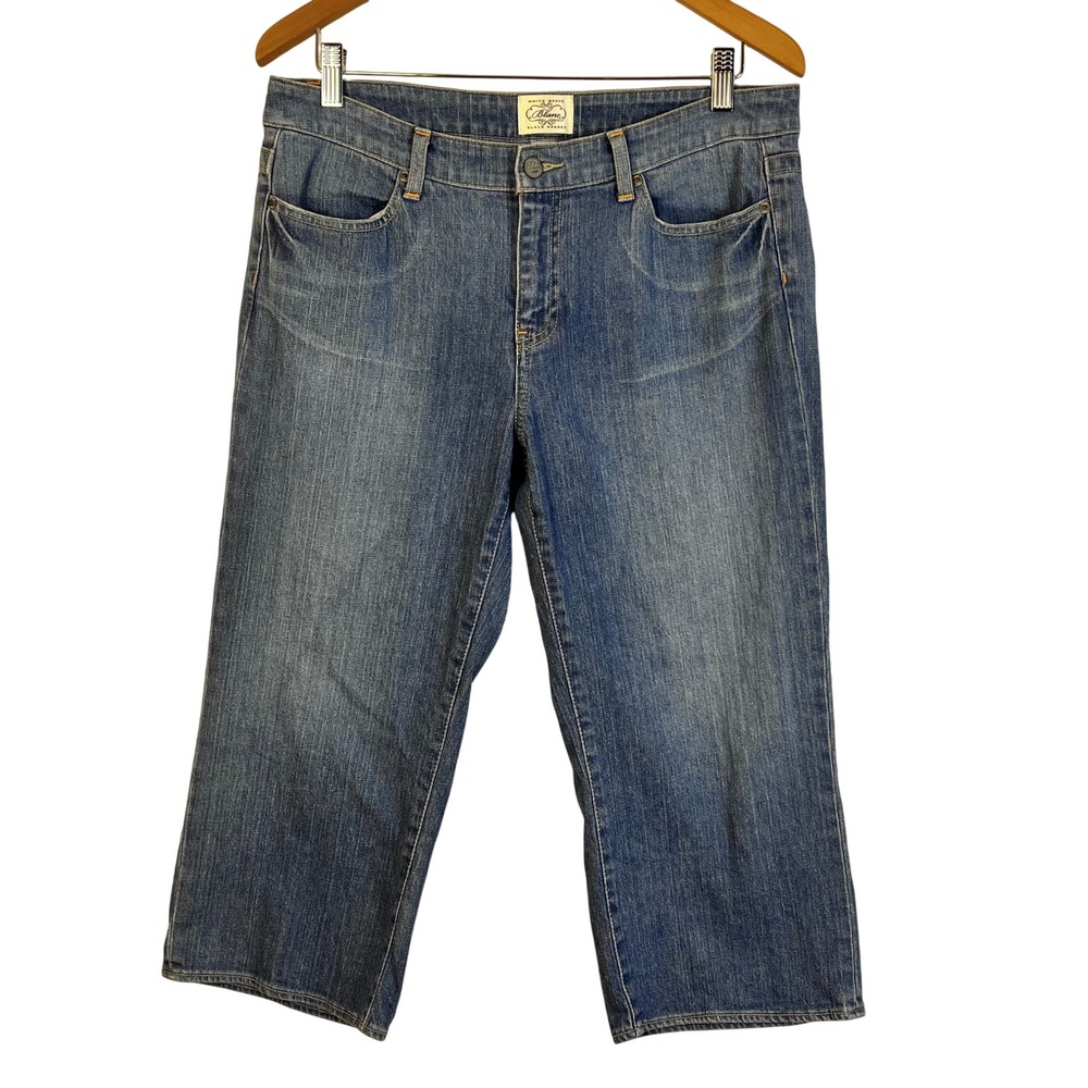 White House‎ Black Market Denim Capri Jeans Embellished Pockets Size 10 (N724)